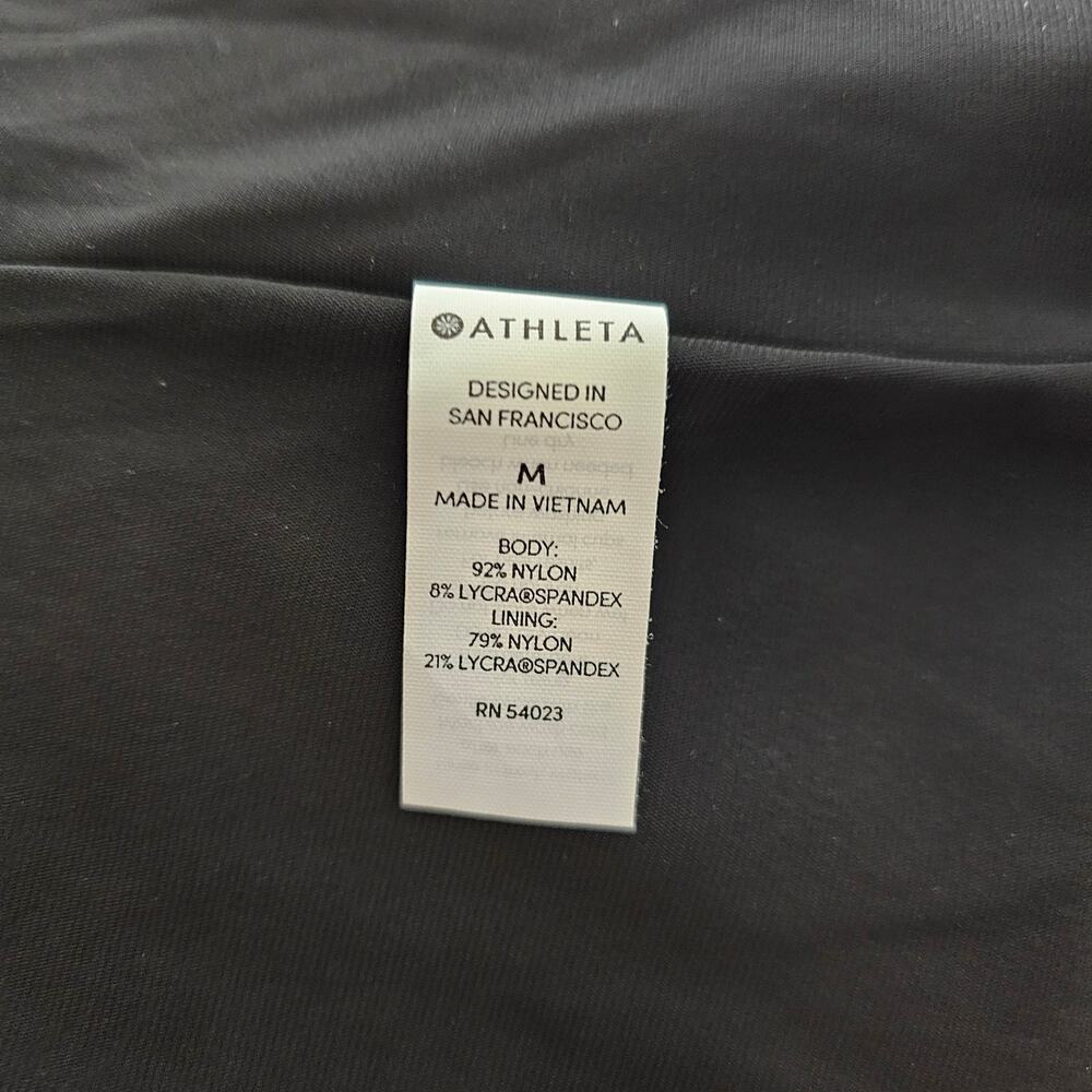 ATHLETA NWT Black Cloudbreak AquaRib Scoop Neck One-Piece Swimsuit Sz M - Picture 10 of 16